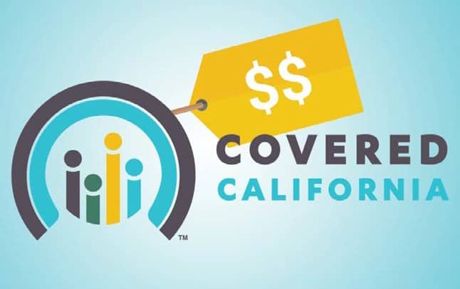 "Covered California" logo with a price tag saying "$$"